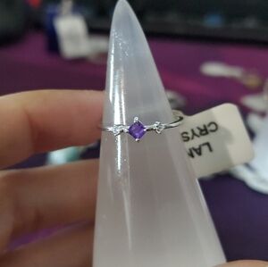 Dream Amethyst S295 Sterling silver Adjustable Ring
